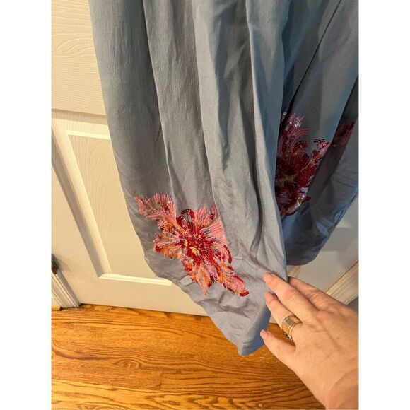 Anthropologie Lil Sequined Glimmering Magnolia Silk Dress sz 6 EUC - Picture 6 of 9